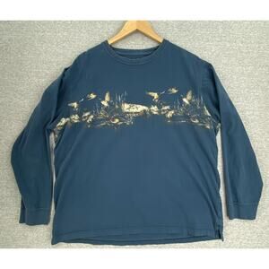 North River Shirt Mens Extra Large Blue Duck Hunting All Around Long Sleeve Dog